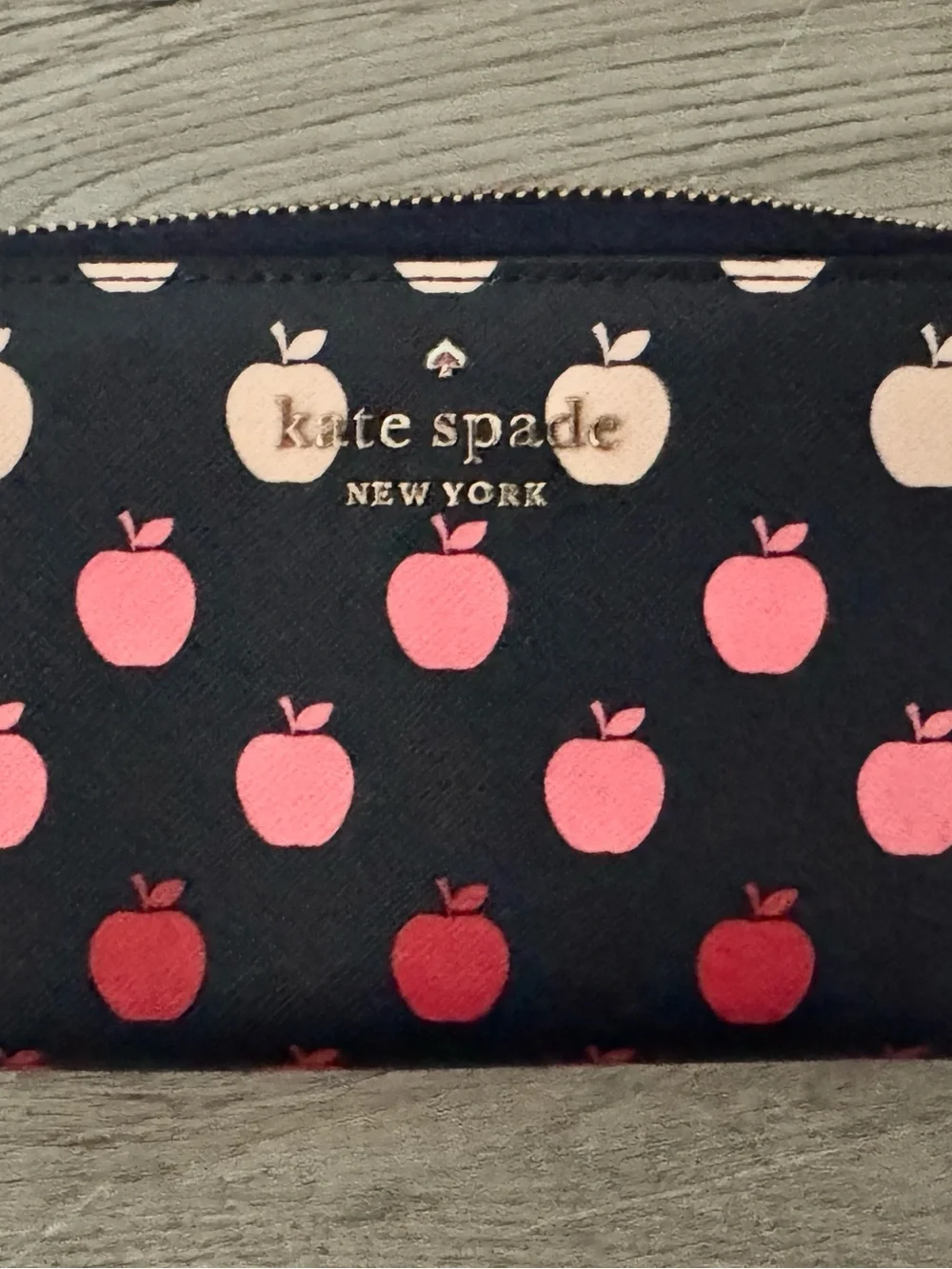 kate spade  Navy Apple Print Tote and Wallet Set